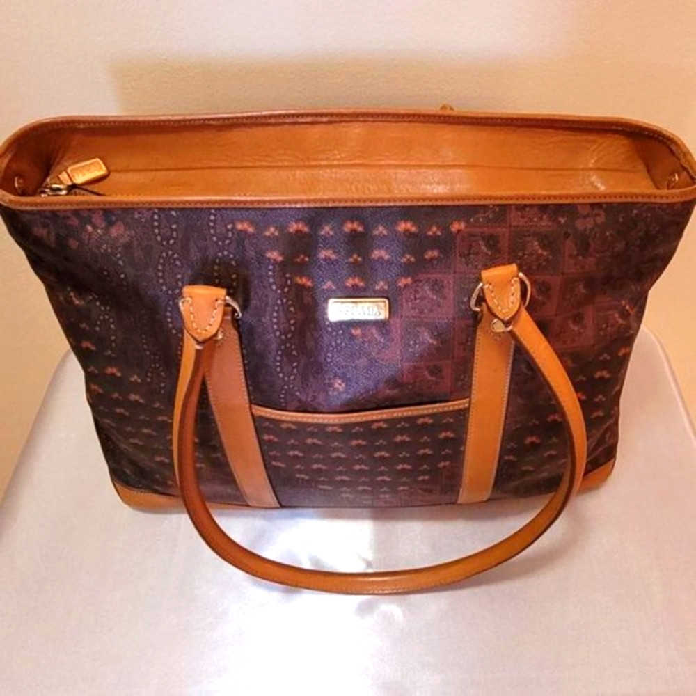 Escada Large Paisley Floral Bag / Purse